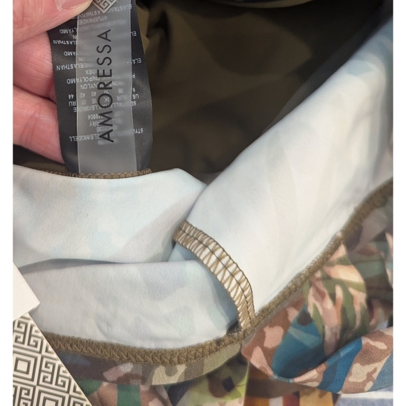 NWT Amoressa By Miraclesuit Cameroon One Shoulder One Piece Swimsuit Size 8 - Picture 10 of 12